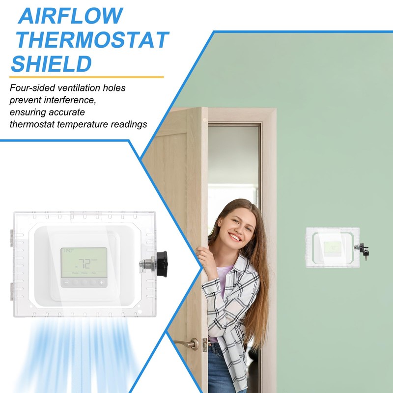 PATIKIL Thermostat Lock Box with Combination Lock, Universal Clear Thermostat