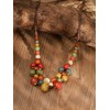 MINACHI Hippie Boho Colorful Ceramic Round Spherical Bead Necklace, Bohemian