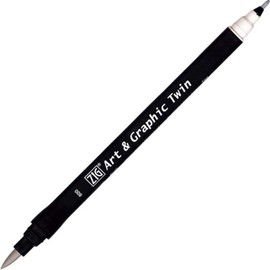 ZIG Art and Graphic Twin Tip Brush Marker Pen 800 Cool Grey 1