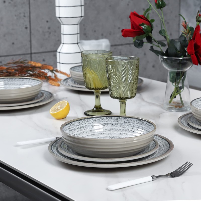 Melamine Dinnerware Sets 12 PCS - Service for 4 Plates