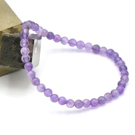 MIRACLES MINÉRAUX 4mm Round Beaded Bracelet Fine and Discreet Natural Stone French Craftsmanship Over 60 Ways 18cm Stone Stone Wrist Circumference 17-18cm, Stone wrist circumference 17-18 cm