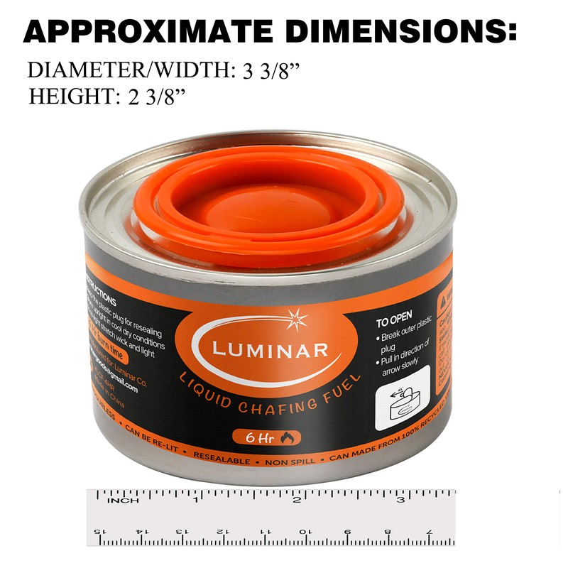 Luminar Resealable-Wick Chafing Fuel Cans, 12 Pack, 6 Hour -