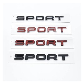 NIBOTT 3D ABS Letters SPORT Supercharged HSE Si4 SDV6 SDV8 Emblem Car Trunk Badge Stickers Fit For Range Rover Autobiography Discovery (Color : Silver Red, Size : SPORT)
