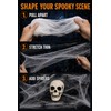 4 Pcs 5in Plastic Skulls Halloween Skeleton Cobweb 20 Spiders