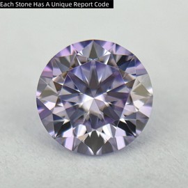 Light Purple 0.5-4ct Moissanite Loose Stone Round Brilliant Cut Synthetic Diamond Stones for Jewelry Making with GRA Certificate, 5mm 0.5ct, Non-Precious Metal, moissanite