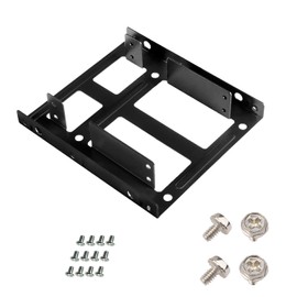 SSD HDD Holder 2.5 to 3.5 Internal Drive Bay Mounting Bracket Hard Drive Adapter (2 Pack) (Black)
