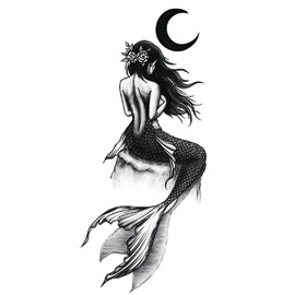 DaLin Large Temporary Tattoos, 4 Sheets (Mermaid 6)