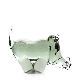 Hand Made Recycled Glass Warthog Sculpture - Medium [081-C]