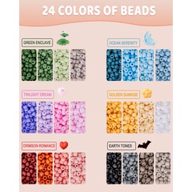 zenmag Beads for Bracelets, 24 Colours Beads Set for Friendship Bracelets, 1040 Letter Beads in Ascending Order, Beads for Threading for DIY Jewellery, Necklace, Earring Making