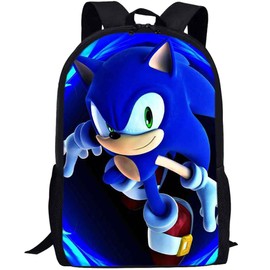Soniic Backpack for Kids, Hedgehog School Bag Children's Backpack Toddler Preschool Travel Backpack 3D School Backpack for Kids Printed Rucksacks Travel Luggage Backpack Bookbag for Kids (44*28*13cm)