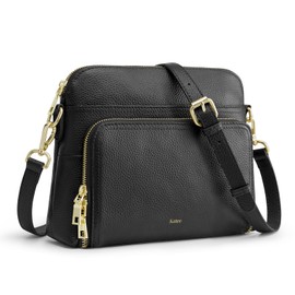 Kattee Small Crossbody Shoulder Bag for Women, Women's Genuine Leather Crossbody Purse with RFID Wallet,Black