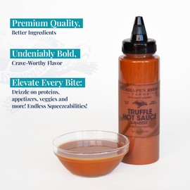 Terrapin Ridge Farms Gourmet Truffle Hot Sauce, Spicy and Earthy Condiment – 8 oz Bottle