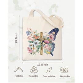 Cotton Canvas Tote Bag Christian, Canvas Tote Bags for Women, Reusable Cotton Totes for Grocery, Shopping, Beach & Daily Use, Christian Gift for Women, Be Still