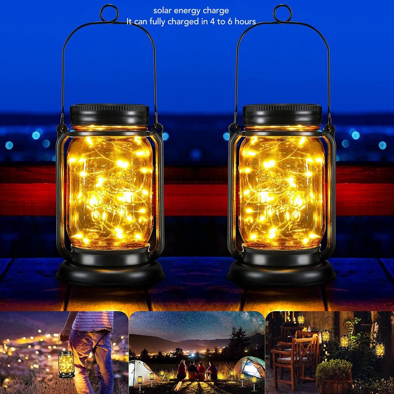 Outdoor Solar Lantern Auto Sensing ABS Glass Soft Warm Light
