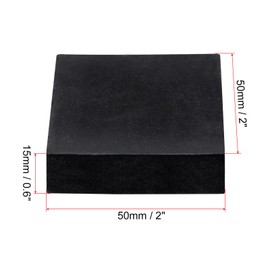 QUARKZMAN Pack of 4 Rubber Vibration Damper Hard Pads, 50 mm Square Vibration Insulation Mats, 15 mm Thick Non-Slip Rubber Blocks, Noise Dampening for HVAC Compressor Air Conditioning