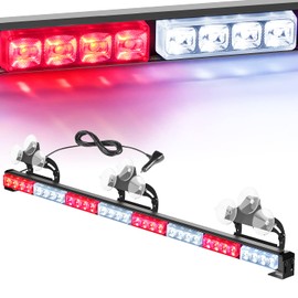 Nilight Traffic Advisor Emergency Strobe Light Bar 35Inch 32LED 21 Flash Patterns Directional Safety Warning Lights with Cigar Lighter on Trucks Police Cars Construction Vehicles