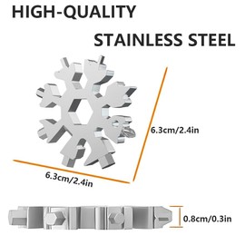 2 Pack 18-in-1 Snowflake Multi Tool, Portable Stainless Steel Multi Opener Tool, Stainless Steel Snowflake Multitool, Bottle Opener, Bicycle Wrench, Stainless Steel Snowflake Wrench