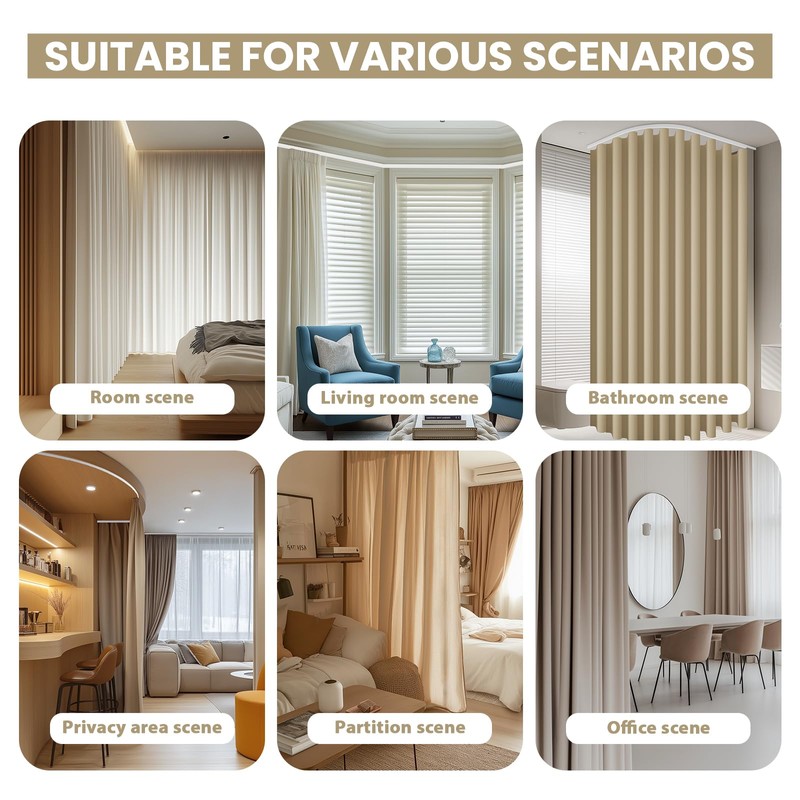 Flexible Bendable Ceiling Curtain Track, Mount for Curtain Rail with