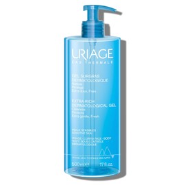URIAGE Gel de ducha dermatolgico extra rico para piel sensible I Mantiene el film hidrolipdico de la piel. Limpiador corporal espumoso y fresco I...  