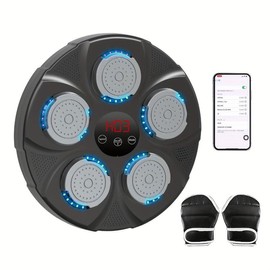 Valentine's Day gifts Music Boxing Machine Wall Mounted Smart Bluetooth Boxing Equipment for Boxing Enthusiasts,Upgrade Intelligent Music Boxing Machine - Colour: QJB-22