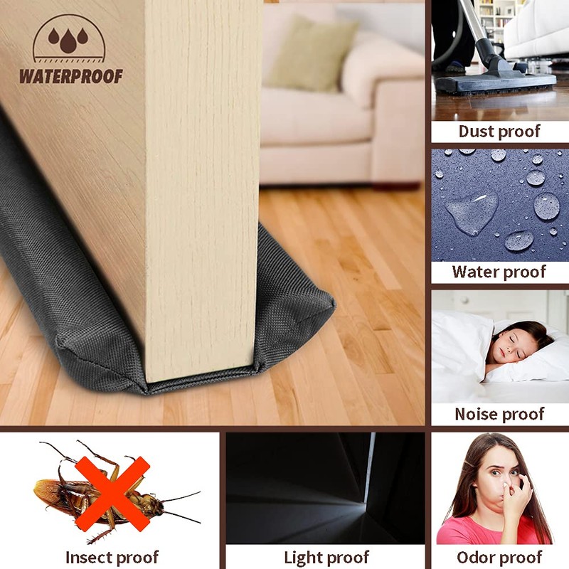 Efoxcity Waterproof Twin Door Draft Stopper Adjustable Size 30" to