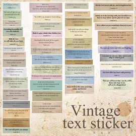 Colarr 50 Sheets Bible Scrapbook Stickers Vintage Aesthetic Bible Quote Stickers Inspirational Christian Scrapbooking Stickers for Bible Journaling Supplies Journal Collage Album(Boho)
