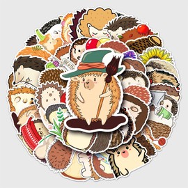 Cute Hedgehog Stickers 50pcs Kawaii Waterproof Animal Stickers for Laptop Luggage Water Bottle Skateboard Guitar Suitcase Car Bike Phone Computer,Vinyl Cartoon Stickers for Teens Kid