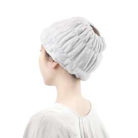Towa Sangyo 34149 Hair Dry Towel, Hair Turban, Qsui Hair Band, Gray, Approx. 7.9 x 6.7 inches (20 x 17 cm), Face Washing, Water Absorbent, Quick Drying, Wide, Bathing, Fluffy, Hair Dry Cap, Hair Cap Microfiber, Hair Dry Turban