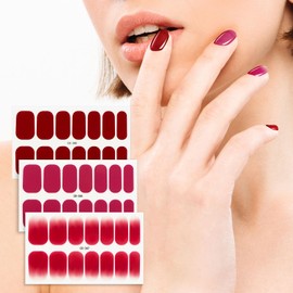 42 Pcs 3 Sheets Nail Stickers Wraps Polish Strips Gradient Stickers Glitter Self Adhesive DIY Art Decals Strips for Women Girls Acrylic Manicure Tips Decor with 1 Pcs Nail Files,Style1