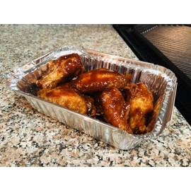 PACTOGO 1 1/2 lb. Disposable Oblong Deep Aluminum Foil Take-Out Pan with Board Lid Containers 7.07" x 5.13" x 1.69" (Pack of 200 Sets)
