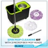Simpli-Magic Premium Spin Mop Cleaning Bucket Set with 3 Microfiber