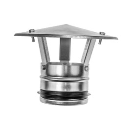 Vent Systems 5" Inch Round 360 Vent Cap - Galvanized Metal - House Exhaust Roof Cap with Rubber Sealing for Perfect Insulation - Ventilation Cover - Top Chimney Cap 125 mm