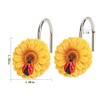 Sunflower Shower Window Curtain Hooks，Ladybug Bath Decorative Hooks Bathroom Shower