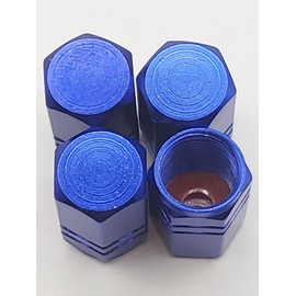 Unbranded 1 Set of 8 Blue Tire Valve Stem Caps For Car, Standard Fitting #134