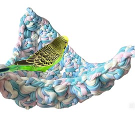 NITCAN Colorful Climbing Rope Net Nest for Bird Rat,Parrot Swing Hammock Cotton Bridge Ladder,Hanging Cage Accessories Perch Chew Toys for Pet Bird Ferret Hamster,Parakeet