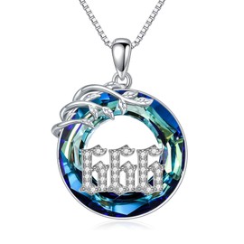 TOUPOP Angel Number Necklace for Women s925 Sterling Silver 000 111 222 333 444 666 555 777 888 999 Lucky Number Pendant Necklaces Crystal Numerology Jewelry Birthday Gifts for Her Girls, Sterling