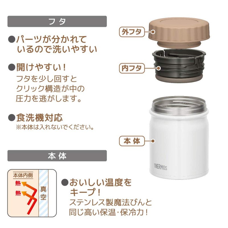 Thermos JBT-300 WH Vacuum Insulated Soup Jar, White, 10.1 fl