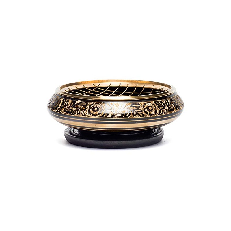 Brass Engraved Incense Burning Bowl