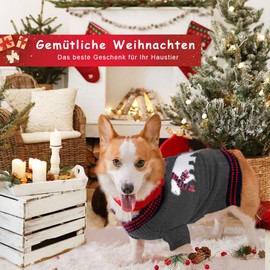 LATRAT Christmas Dog Jumper, Dog Jumper, Christmas Elk Clothing, Christmas Costume, Warm Puppy, Small, Medium Dogs (XXL, Grey Polar Bear)