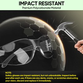 TICONN 24 Pack Clear Safety Glasses for Men, Safety Goggles with Scratch Impact Resistant Meets ANSI Z87.1 Standard (24 Pack)