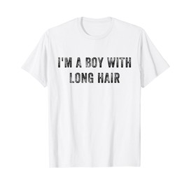 Ich bin ein Junge mit langen Haaren, Lustiger Junge mit langen Haaren, coole Männer für Kinder T-Shirt