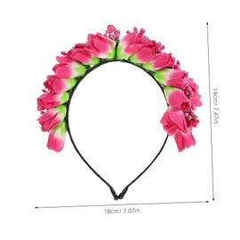 Healeved Realistic Tulip Flower Headband Floral Hair Headpiece for Bridal Shower Wedding Faux Flowers Wedding Decoration