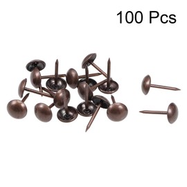 sourcing map Upholstery Nails Tacks 9mm Head Dia Retro Round Thumb Push Pins Copper Tone for Furniture Sofa Headboards, 100 Pcs