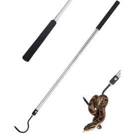 Quynhni Snake Hooks, Heavy Duty Snake Hook Reptile Catcher Stick Pole 35-65" Stainless Steel Rubber tip Sponge Handshake Suitable for the Rattlesnakes, Ball Pythons, and King Cobras (35-65")