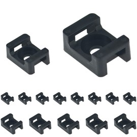 190 Pieces Black Cable Tie Bases,Cable Tie Mounts,Cable Tie Saddles (Black)