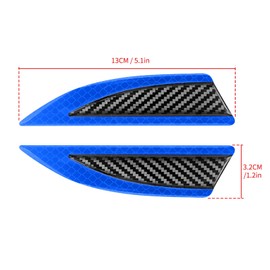 BLAKAYA Universal 2PCS Carbon Fiber Car Fender Stickers Decal Protection Car Side Sticker Reflective Safety Decoration for Cars Trucks Pickup (Blue)