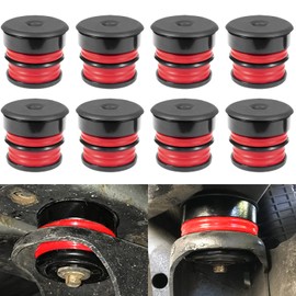Silicone Body Mount Kit for Ford F-250 / F-350 Crew Cab 2/4WD Super Duty 2008-2016, 8 Pack Silicone Body Mount Bushings Kit Improve Bumpy Ride, Durable Components Outperforms OEM and PU Mounts (Red)