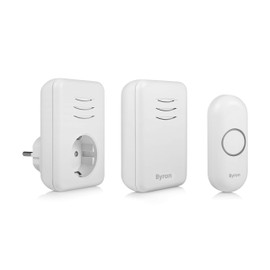 Byron DBY-22316 Wireless Doorbell Set, 16 Melodies & Up to 150 m Range, Up to 6 Chimes Connectable, 5 Levels Volume, Bell