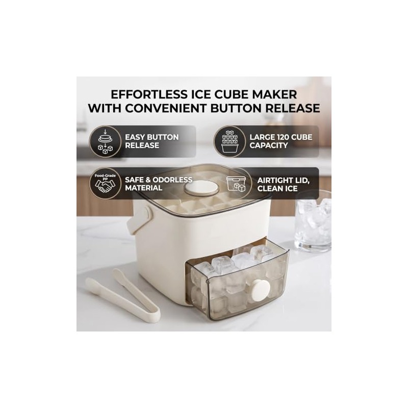 Mavis Laven Cubitera para Hielo, 2 Bandeja con Caja Almacenamiento