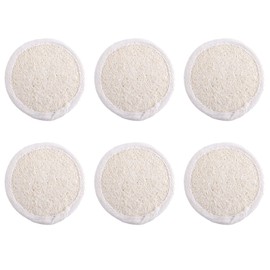Wjelet 6 Pack Natural Loofah Exfoliating Sponge Face Wash Pads - Cleansing & Exfoliating Loofah Facial Pad, Body Skin Bath Back Scrubber Luffa, Biodegradable Shower Sponges for Women Men